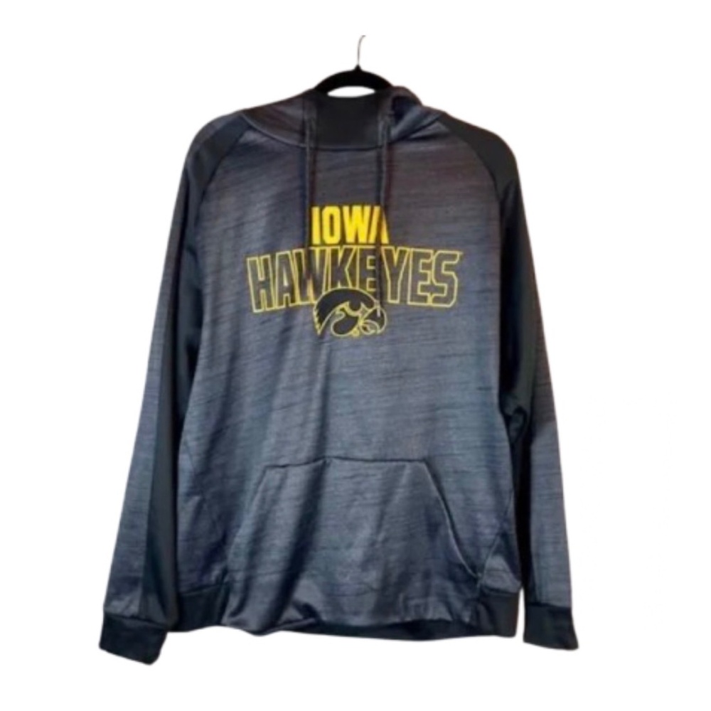 Rivalry Threads Iowa Hawkeyes NCAA Pullover Hoodie Charcoal Space Dye Men's L